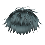 Black And Cyan Fluffy Messy Hair