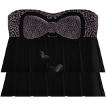 ♡ black and dark pink ribbon top