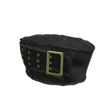 black & gold distressed denim belt crop top