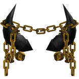 Black & Gold Gothic Skull Chained Horns 