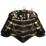 Black & Gold Rococo Victorian Tea Table Top Skirt