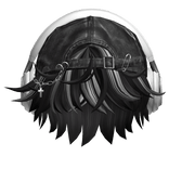 Black & Gray Messy Hair w/ Headphones & Y2K Hat