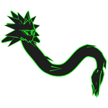Black and Green Spiky Dragon