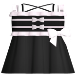 ♡꒰ black and light pink ruffled baby doll dress