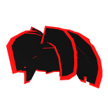 Black and Neon Red Bacon Hair