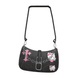 Black & Pink Hello Kitty Y2K Goth Shoulder Bag