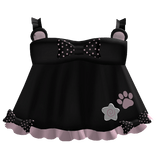 black and pink polka dot bear dress