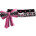 Black & Pink Polkadot Gyaru Bow Belt 2000s Silver