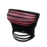 Black & Pink Ripped Cropped Tube Top