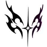 Black & Purple Demonic Face Mark – Duality Curse