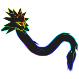 Black and Rainbow Spiky Dragon