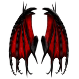 Black & Red Dragon Wings - SLIM - Armored Scales X
