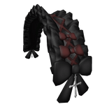 black and red gothic maid ruffled bonnet with bow