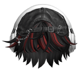 Black & Red Messy Hair w/ Headphones & Y2K Hat