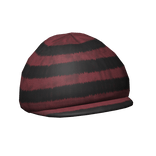 Black and Red Striped Visor Beanie