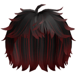 Black & Red  Stylish Natural fluffy hair anime boy