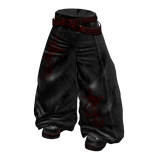 Black & Red Washed Gothic Baggy Jeans w / Boots