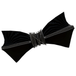 black and silver big bow