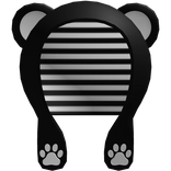 black and white bear paw hood