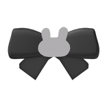 ♡ : black & white bunny bow 