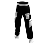 Black and white cargo joggers