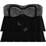 ♡ black and white cheetah ribbon top 