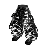 🔆 Black and White Cyber Baggy Jeans