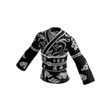 Black and White Decorative Dragon obi