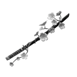 black and white flower katana