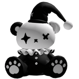 black and white gothic jester plush