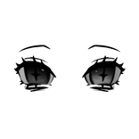 ♰ : black & white gothic tired dull eyes