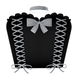 Black & White Halloween Lace-Up Corset