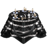 Black & White Rococo Victorian Tea Table Top Skirt