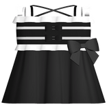 ♡꒰ black and white ruffled baby doll dress