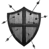 Black & White Shield w/ Arrows