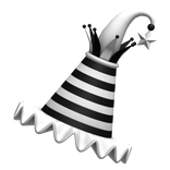Black & White Stripe Jester Clown Emo Party Hat