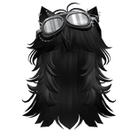 Black Anime cat hair w/ Y2K Goggles