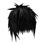 Black Anime Messy Boy Emo Hair