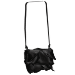  Black Archival Leather Shoulder Bag With Flaps