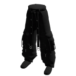Black Baggy Cargo Pants w/ Shoes & Straps