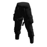 Black Baggy Cargo Pants w/ Straps