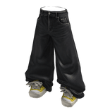 Black Baggy Jeans with Yellow Sneakers 