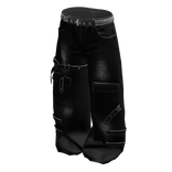 Black Baggy Skater Cargo Pants w Straps