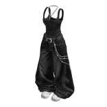 Black Baggy Vintage Streetwear Girl Outfit / 04