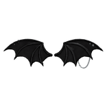 Black Bat Wings with Silver Chain