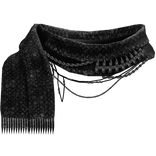 Black Beaded Long Scarf V2