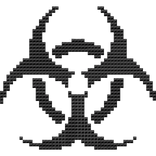 ♡ : black biohazard emo studded hair clip