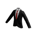 Black Blazer w/ Shirt & Red Tie