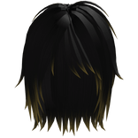 black Blonde Tips Emo Messy Parted Boy Hair