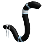 Black Blue Ribbon Nurse Cat Tail